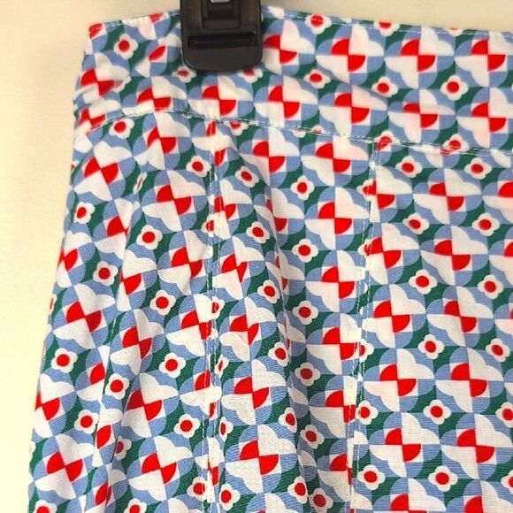 Maeve by Anthropologie Pleated Red and Blue A-Line Flirty Skater Skirt Size 8 - Picture 6 of 13